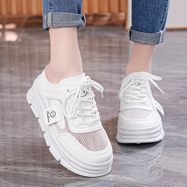 Breathable Mesh Platform Sneakers