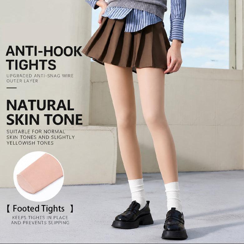 Fleece-Lined Fake Translucent Tights