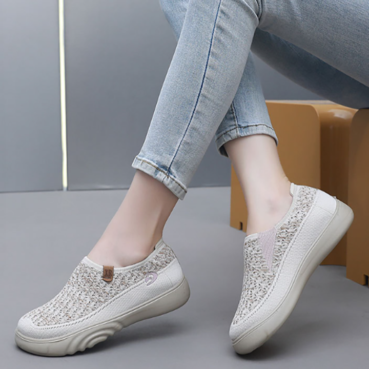 Breathable Woven Slip-On Walking Shoes