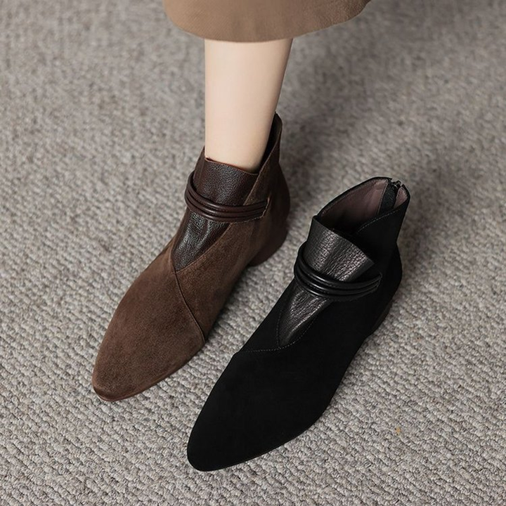 Pointed Toe Low Heel Ankle Boots