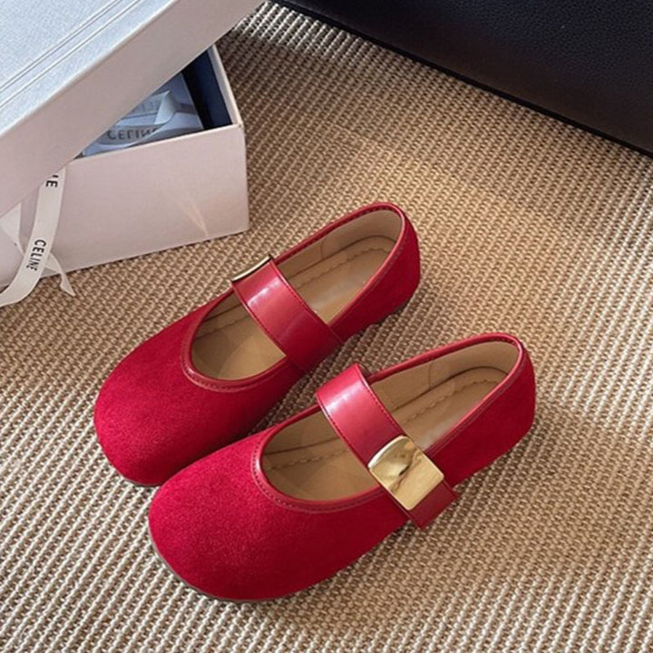 Retro Suede Mary Jane Flats