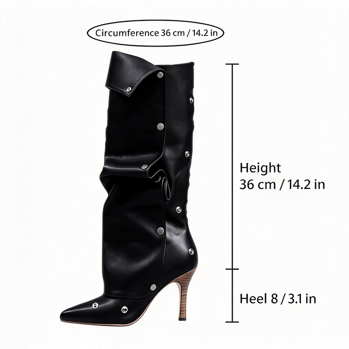 Slouchy Pointed Toe Stiletto Boots