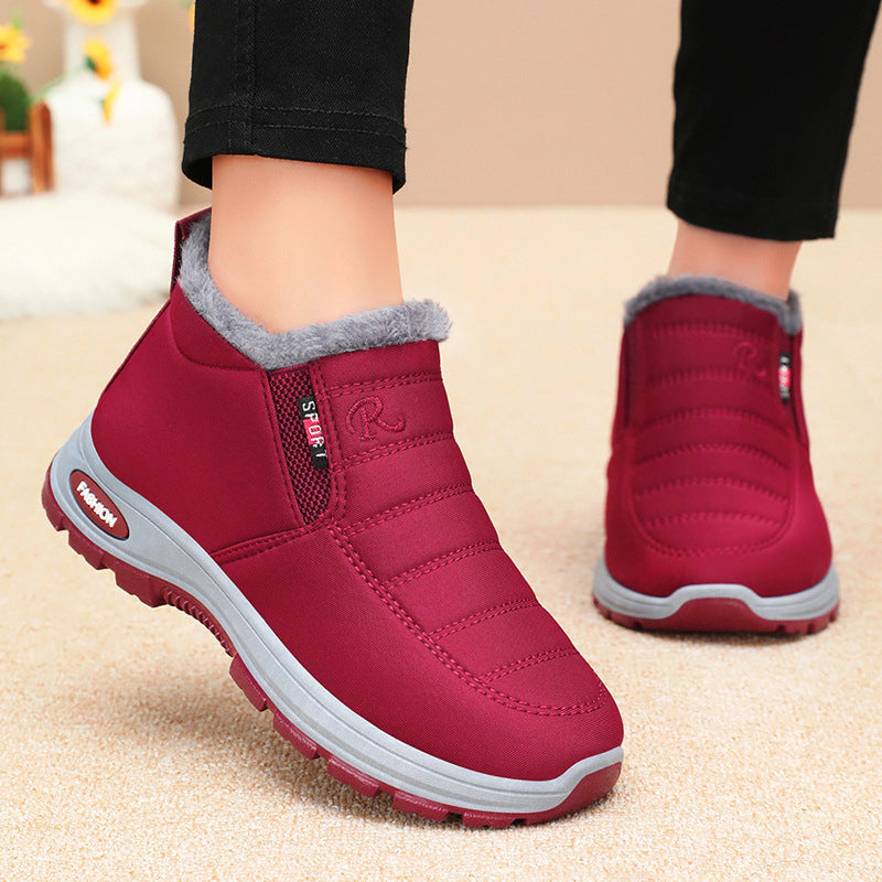 Cozy Fur-Lined Slip-On Winter Ankle Boots