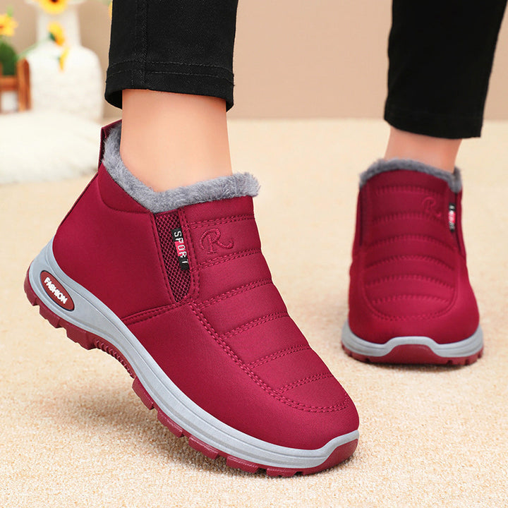 Cozy Fur-Lined Slip-On Winter Ankle Boots
