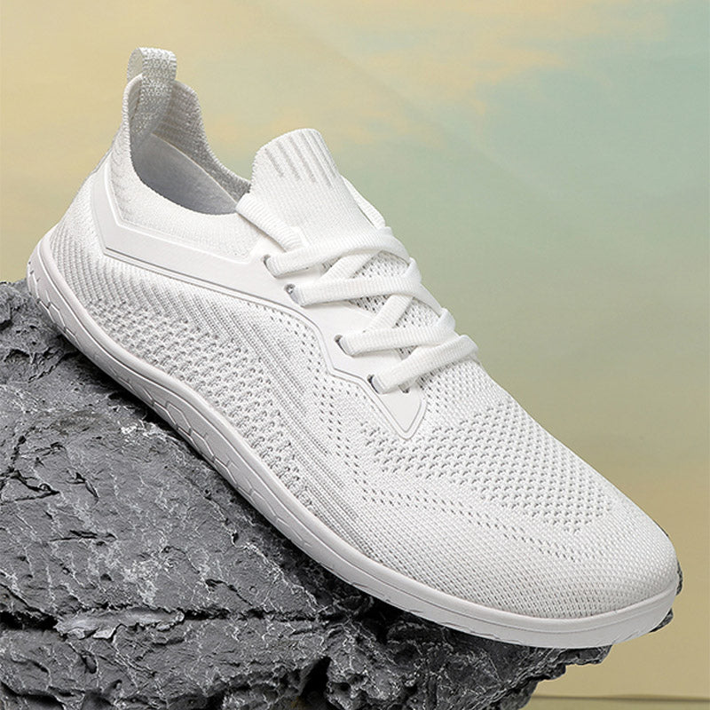 Breathable Knit Lace-Up Walking Sneakers