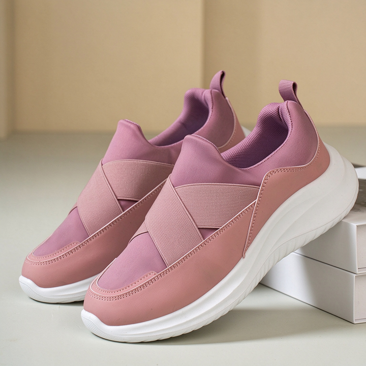 Comfortable Cross Strap Slip-On Walking Sneakers