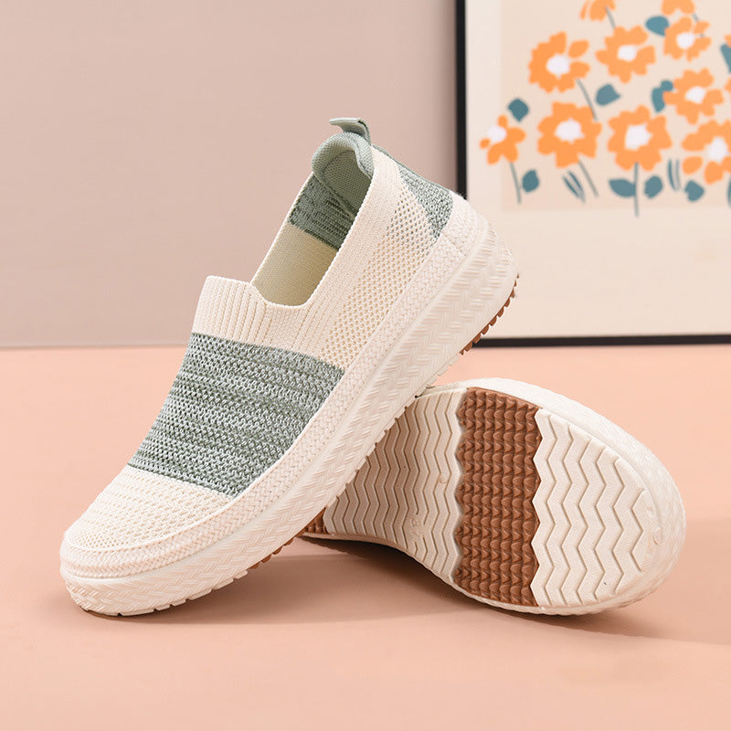 Breathable Knit Slip-On Walking Shoes