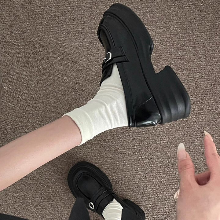Chunky Buckle Platform Loafers