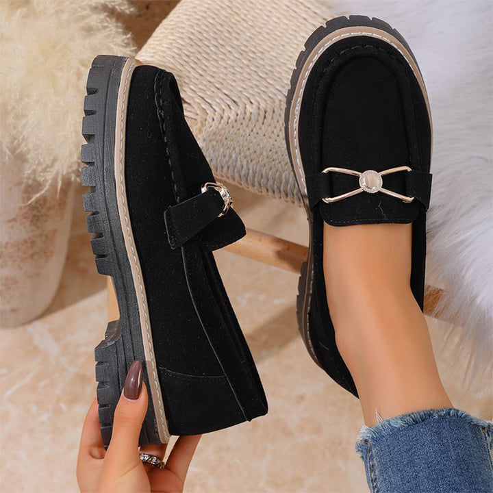 Chunky Sole Suede Loafers