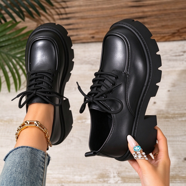 Chunky Platform Lace-Up Loafers