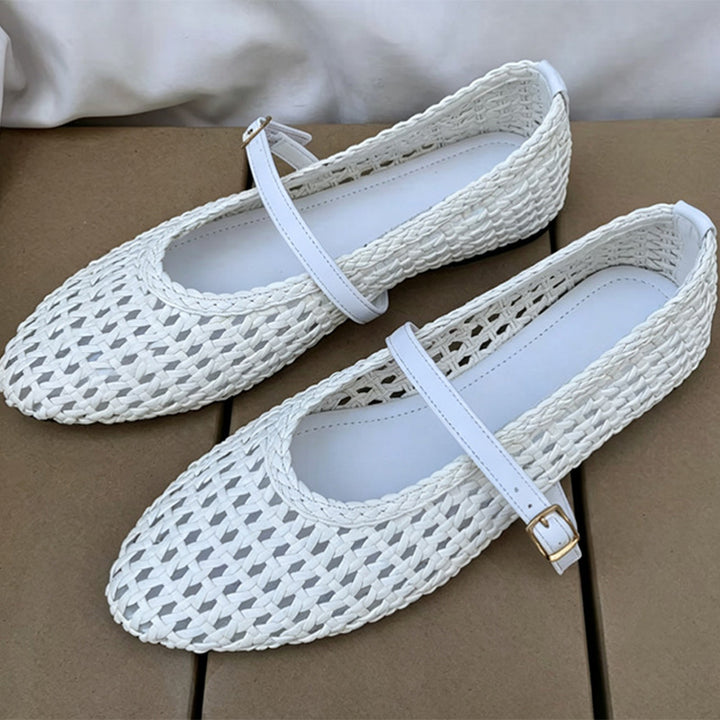 Woven Mary Jane Ballet Flats