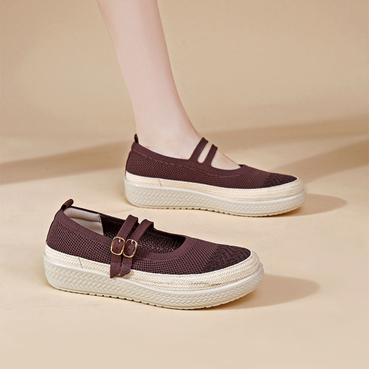Breathable Knit Mary Jane Walking Shoes