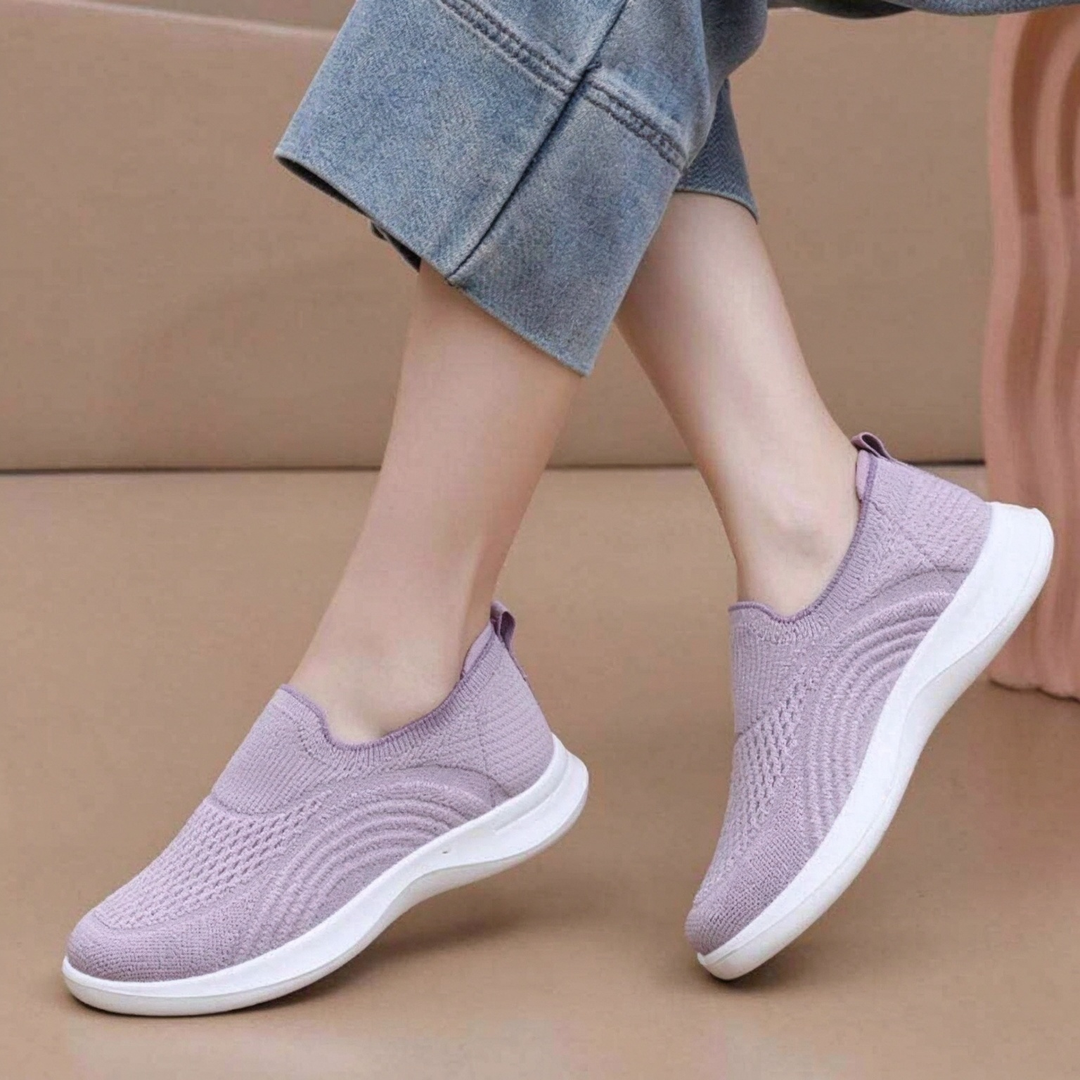 Breathable Knit Slip-On Walking Sneakers