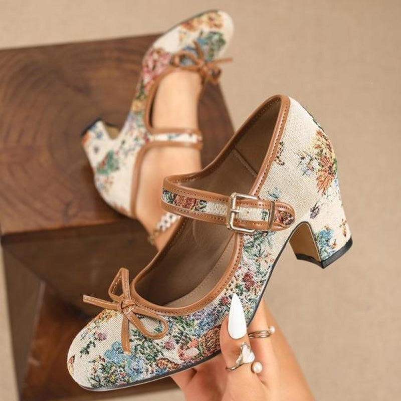 Vintage Floral Mary Jane Pumps