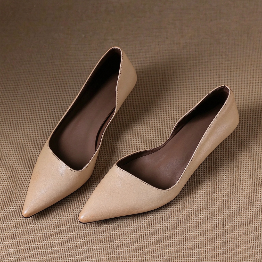 Mauve Pointed Toe Kitten Heel Pumps