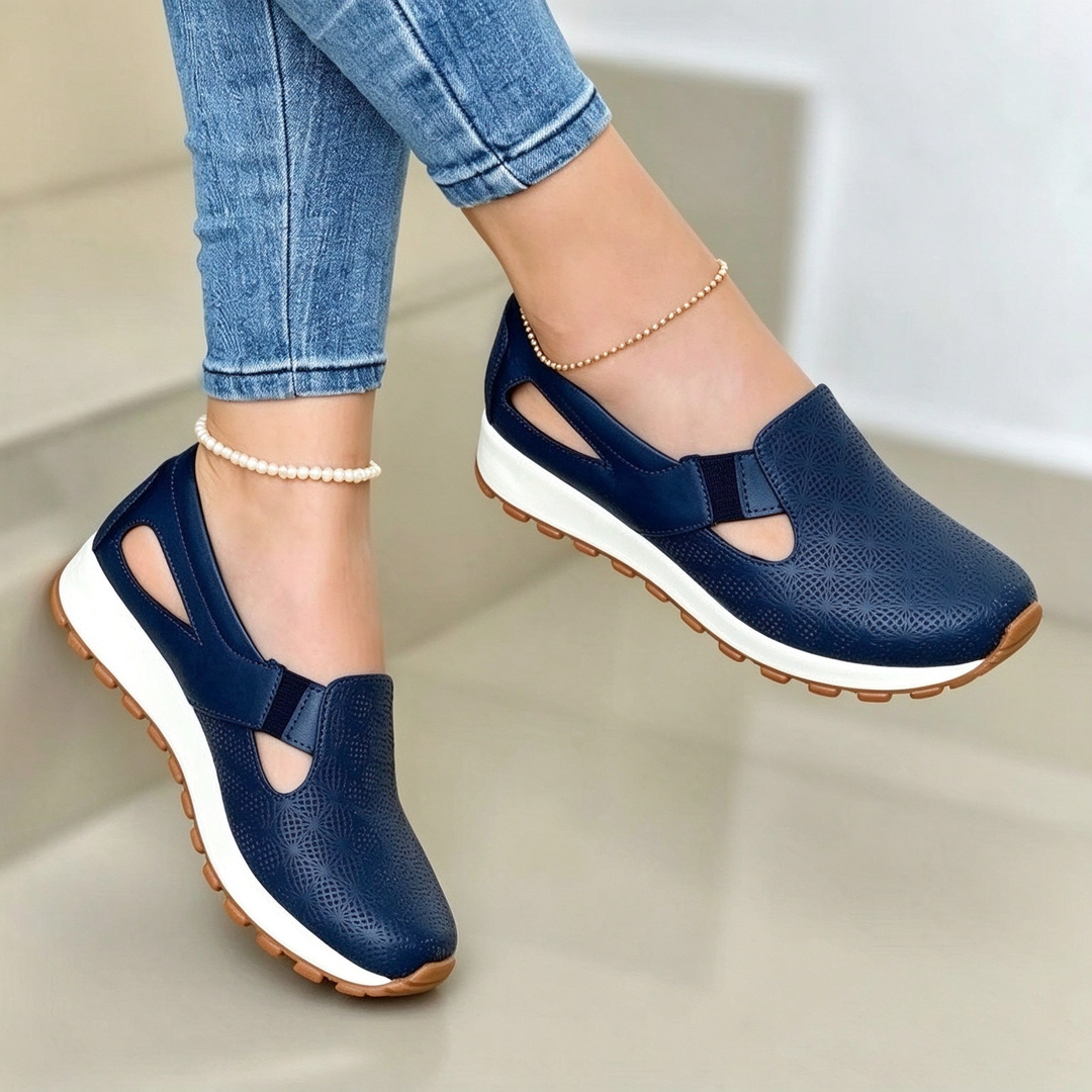 Metallic Gold Slip-On Comfort Sneakers
