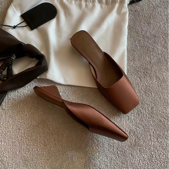 Minimalist Square Toe Flat Mules