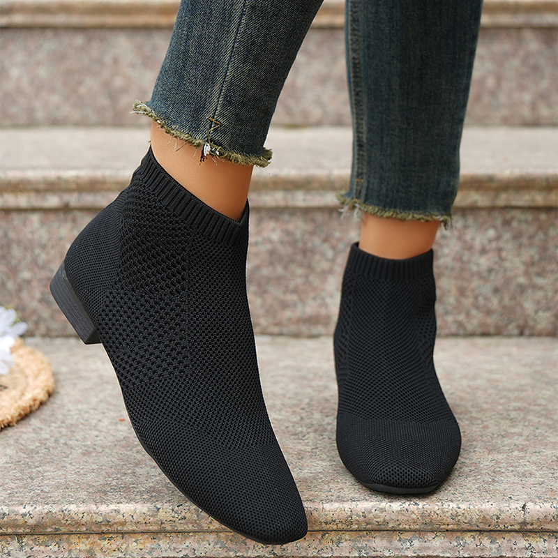 Breathable Knit Sock Ankle Boots