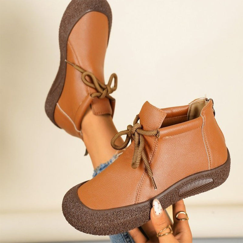 Casual Lace-Up Comfort Ankle Boots