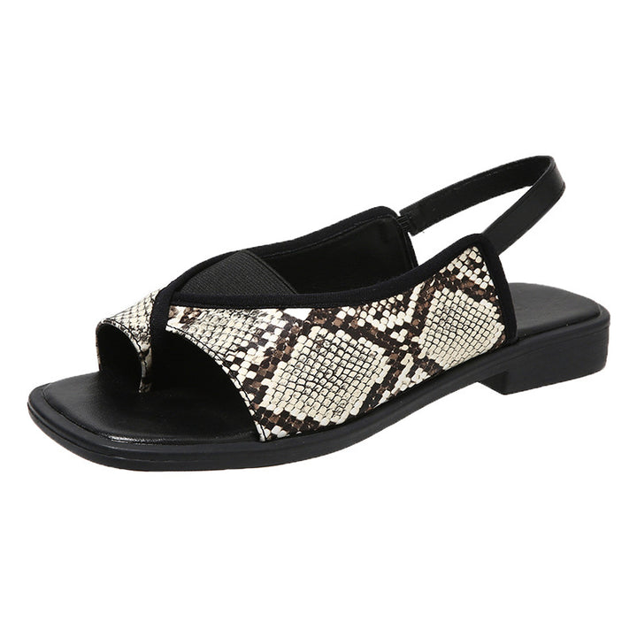 Leopard Print Slingback Flat Sandals