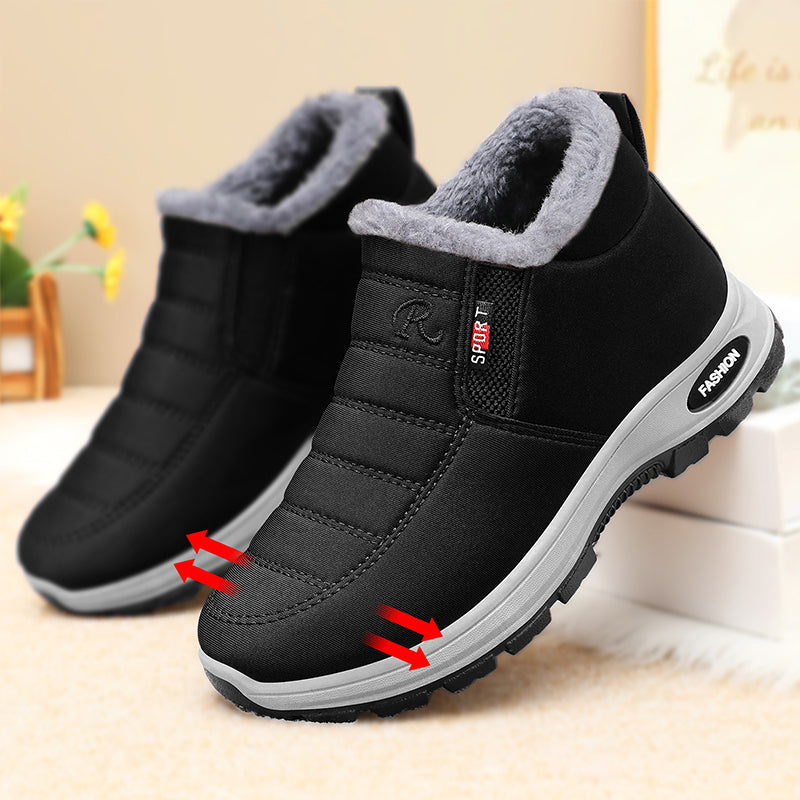 Cozy Fur-Lined Slip-On Winter Ankle Boots