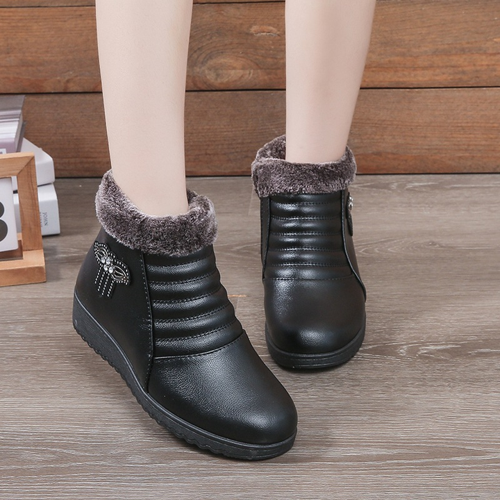 Faux Fur Lined Wedge Ankle Boots