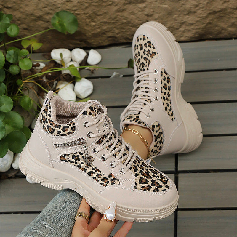 Leopard Print Platform Sneakers