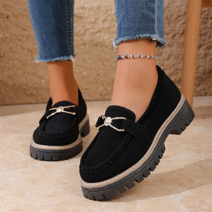 Chunky Sole Suede Loafers