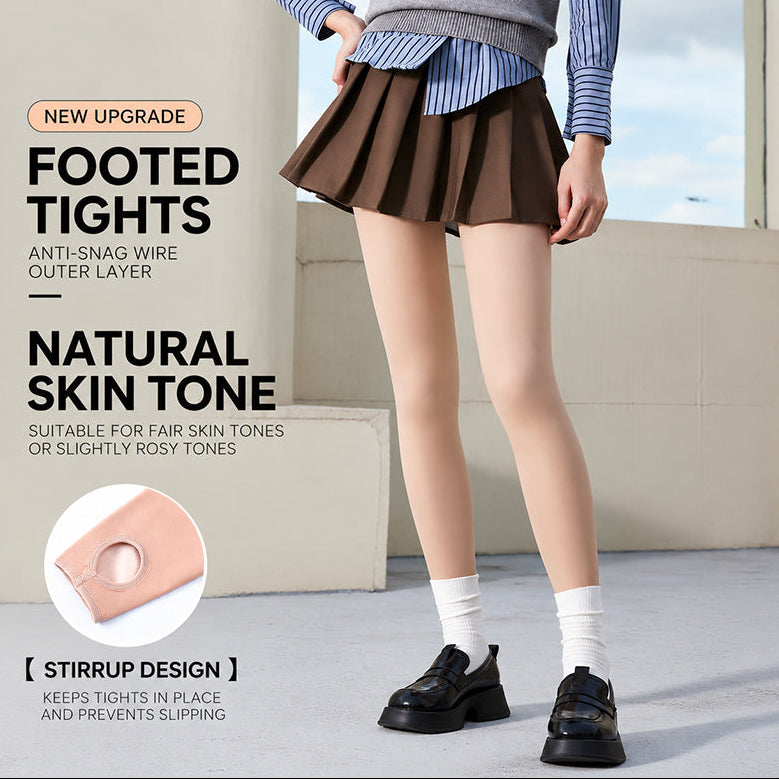 Fleece-Lined Fake Translucent Tights