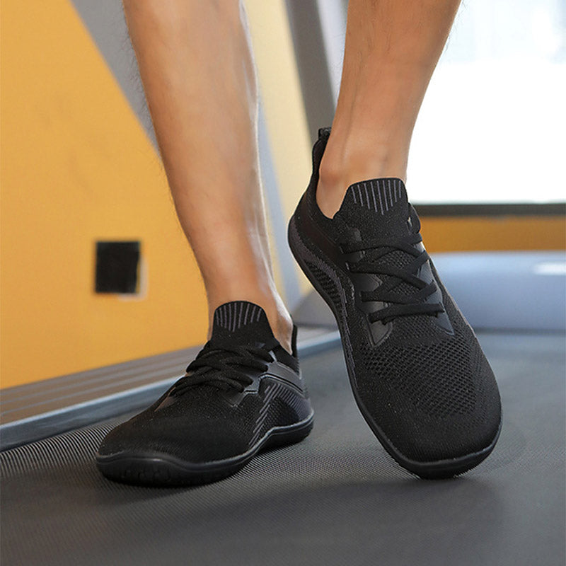 Breathable Knit Lace-Up Walking Sneakers