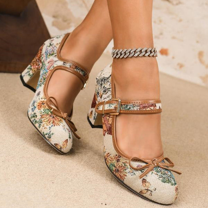 Vintage Floral Mary Jane Pumps