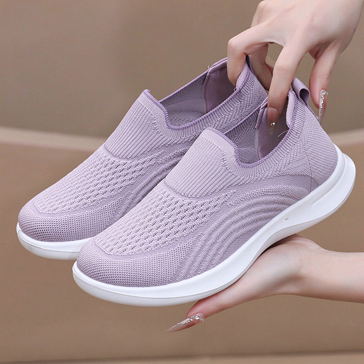 Breathable Knit Slip-On Walking Sneakers
