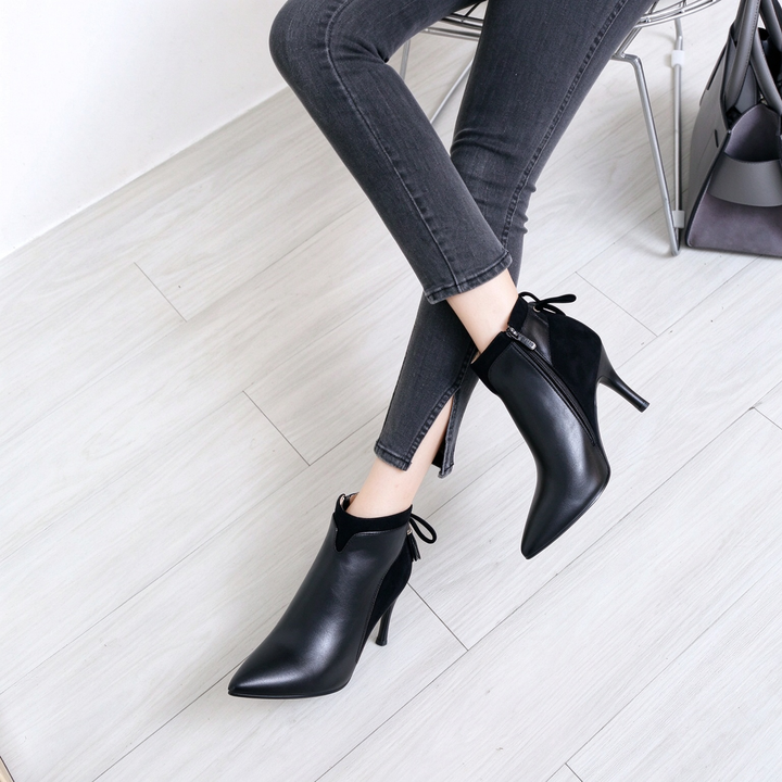 Elegant Pointed Toe Tassel Stiletto Ankle Boots