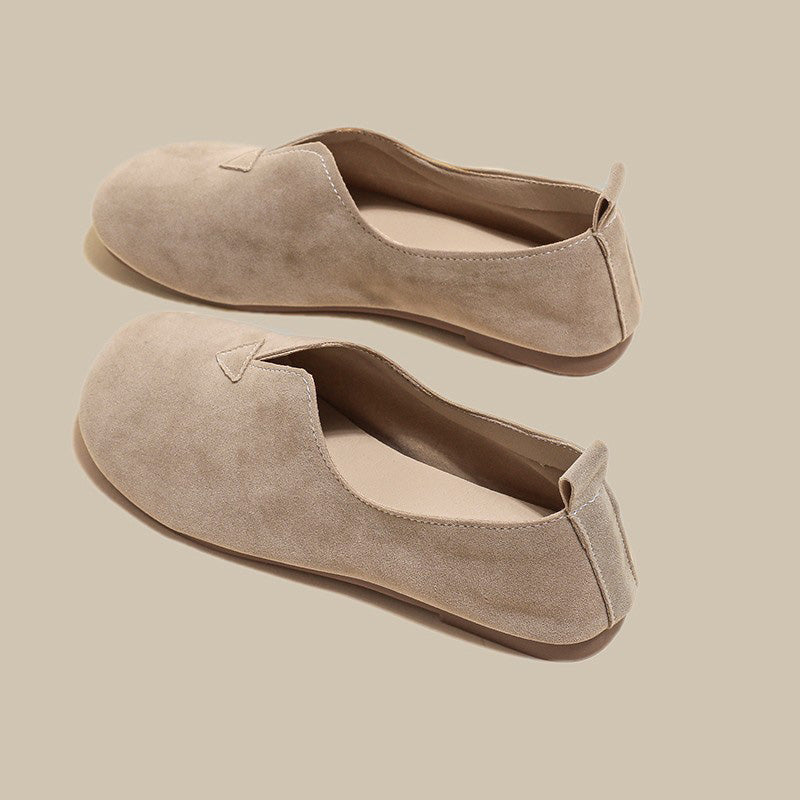 Soft Suede Round Toe Ballet Flats