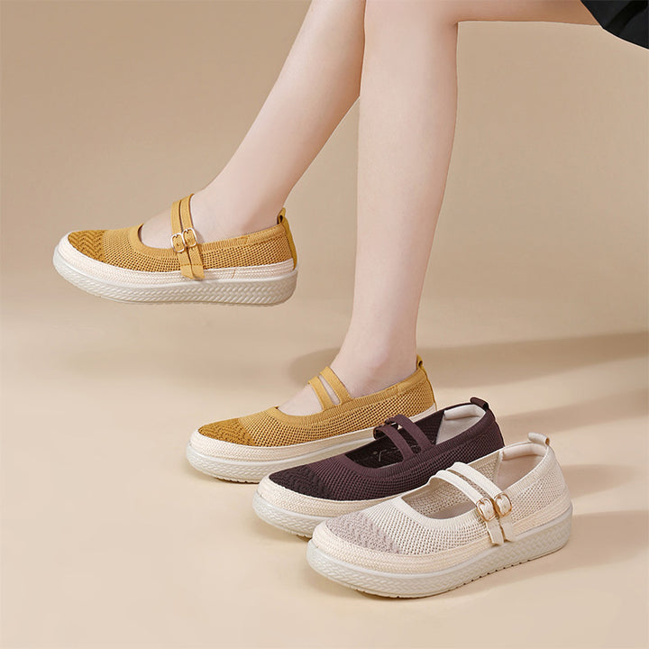 Breathable Knit Mary Jane Walking Shoes
