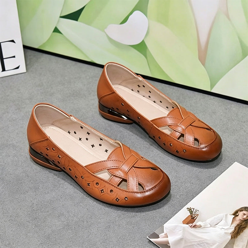 Vintage Cutout Comfort Flats