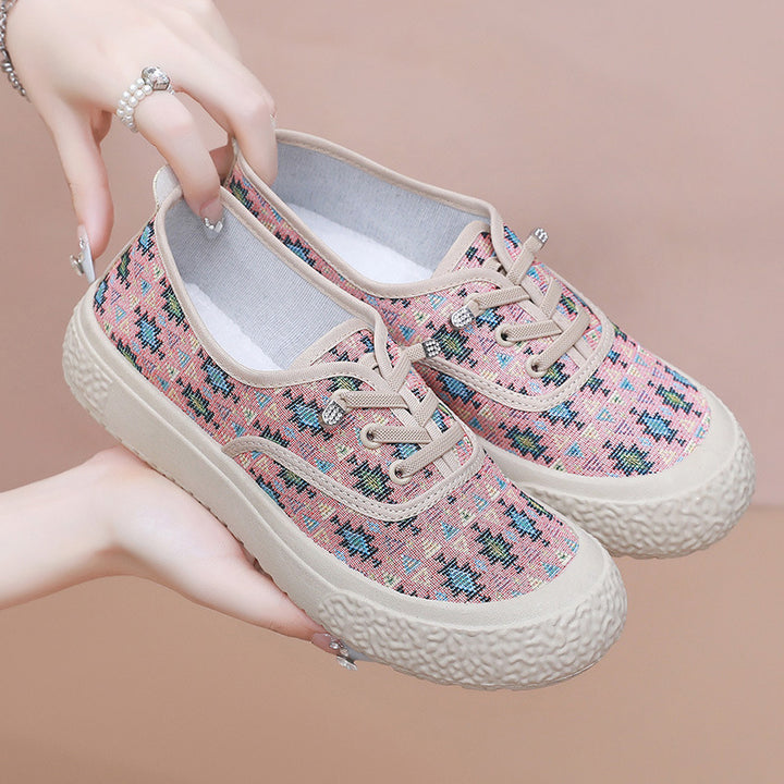 Floral Canvas Platform Sneakers