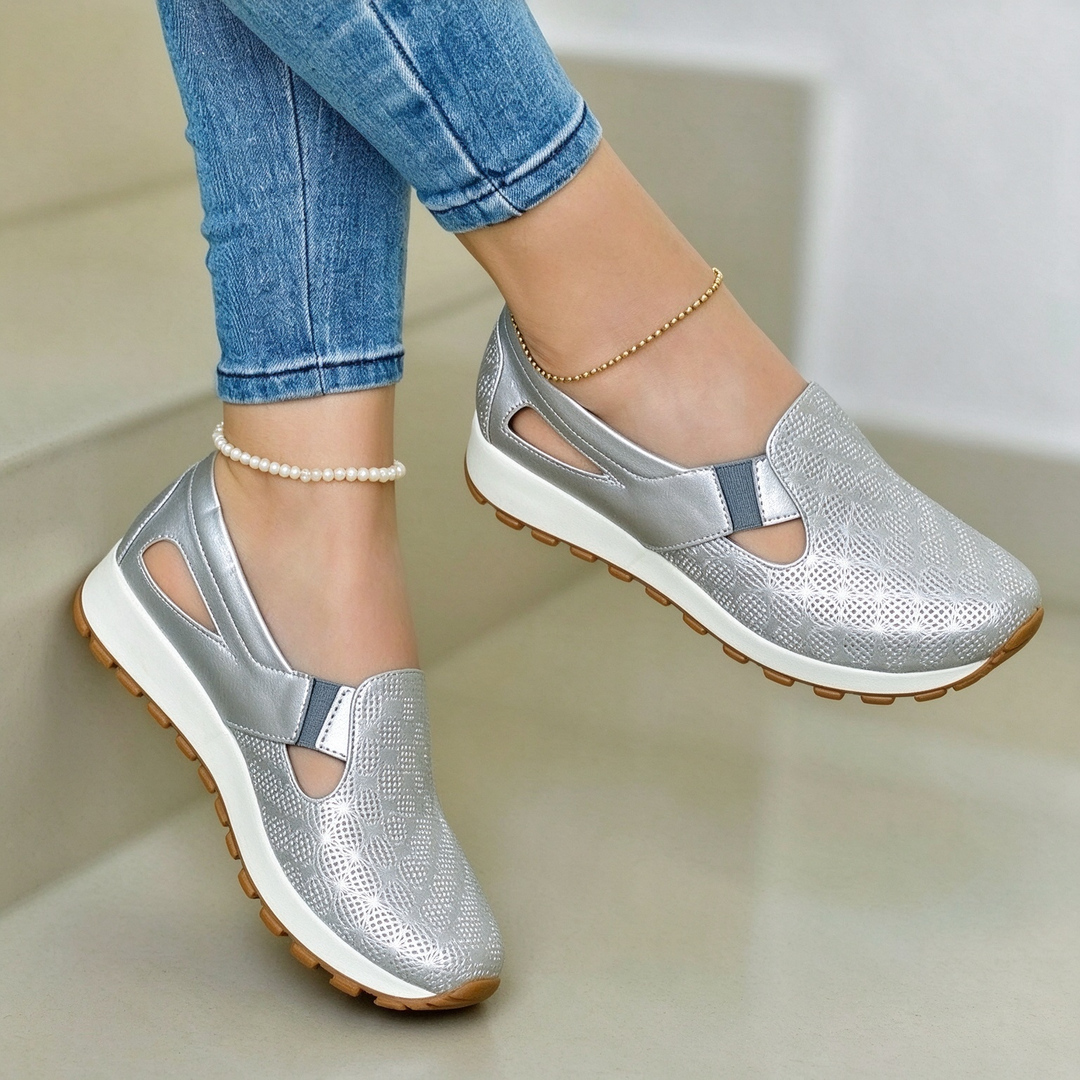 Metallic Gold Slip-On Comfort Sneakers