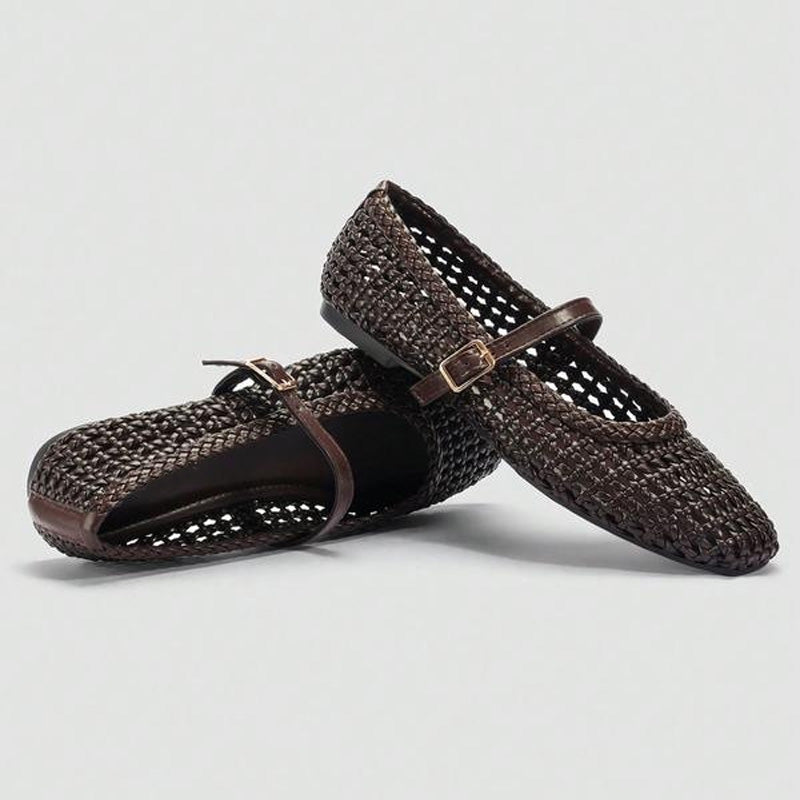 Woven Mary Jane Ballet Flats