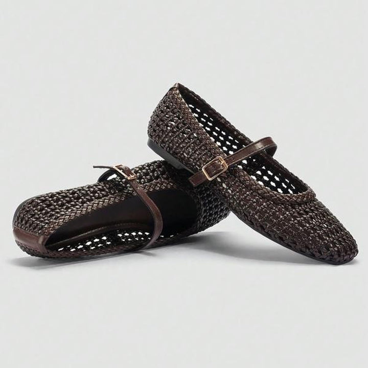 Woven Mary Jane Ballet Flats