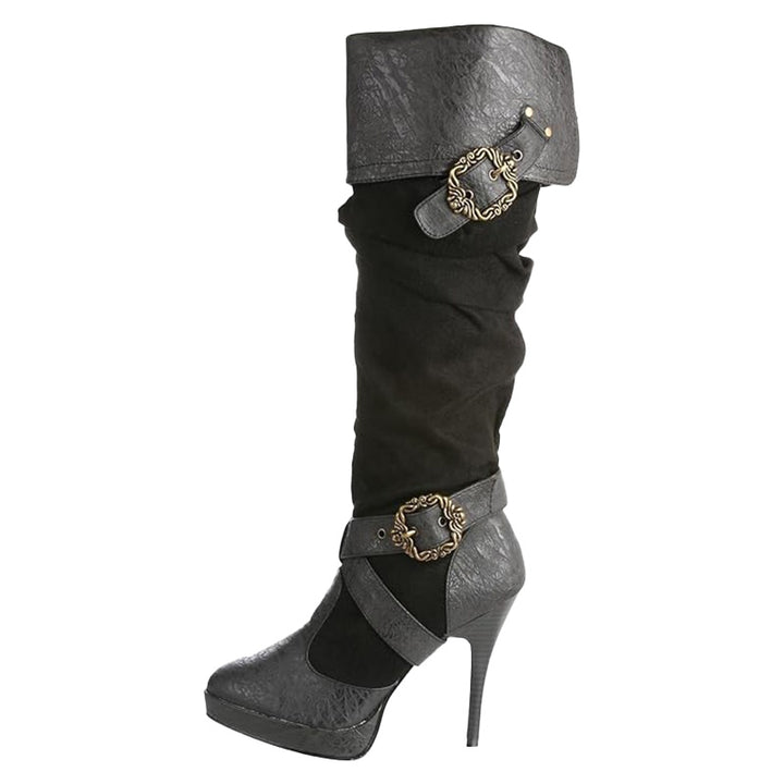 Vintage Buckle High Heel Boots