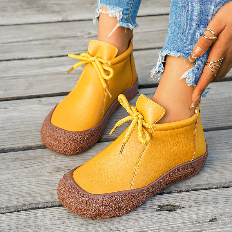 Casual Lace-Up Comfort Ankle Boots