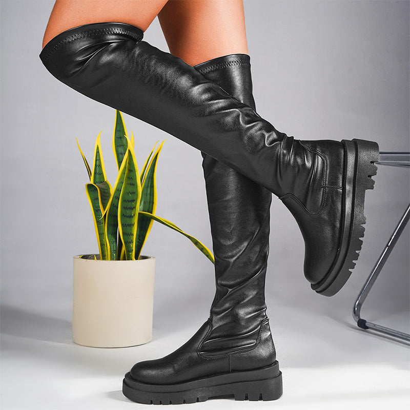 Over The Knee Chunky Platform Boots