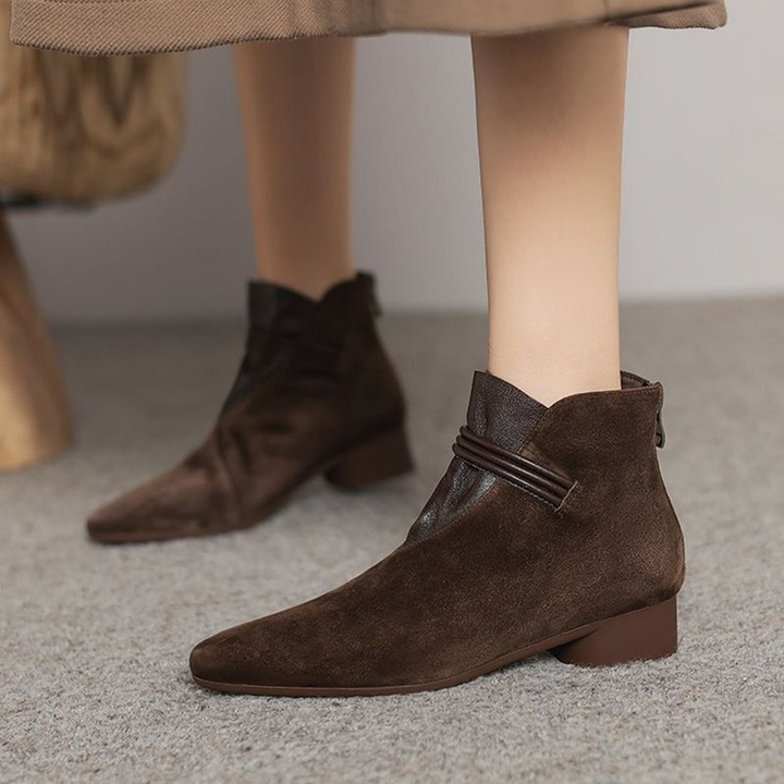 Pointed Toe Low Heel Ankle Boots