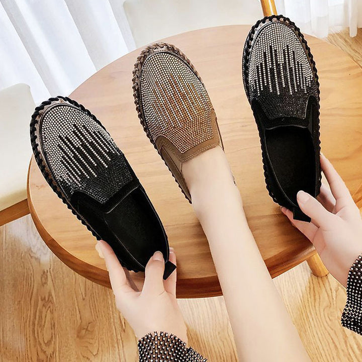 Rhinestone Platform Slip-On Sneakers