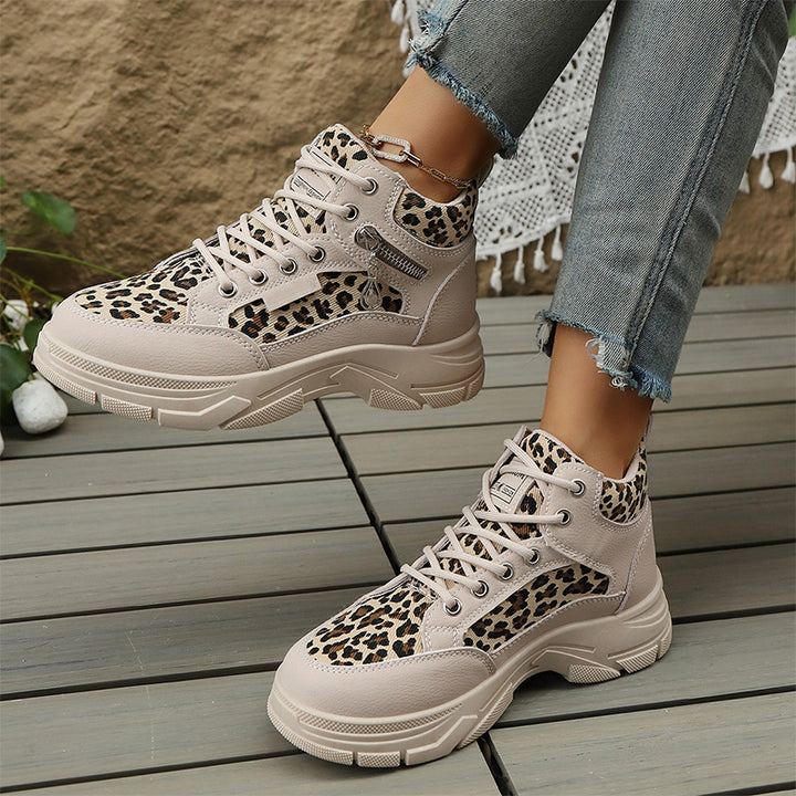 Leopard Print Platform Sneakers