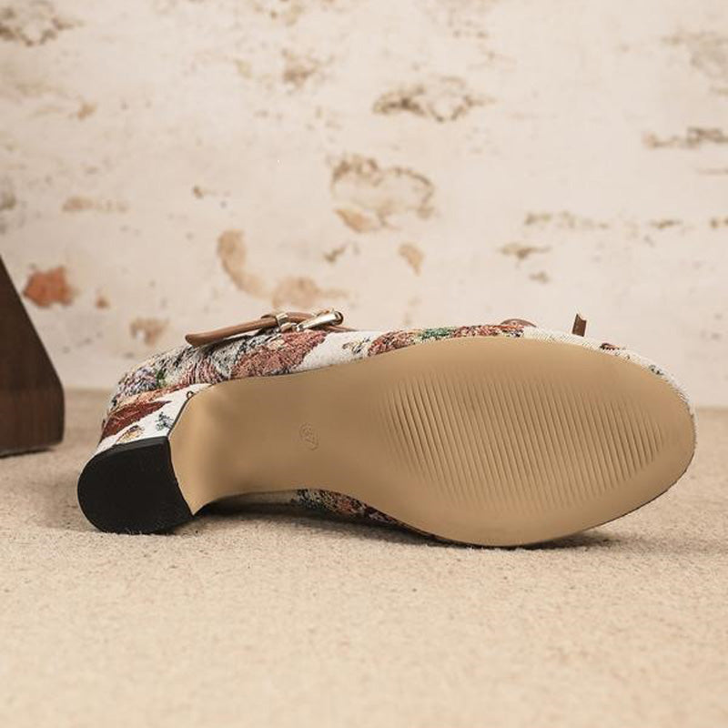 Vintage Floral Mary Jane Pumps