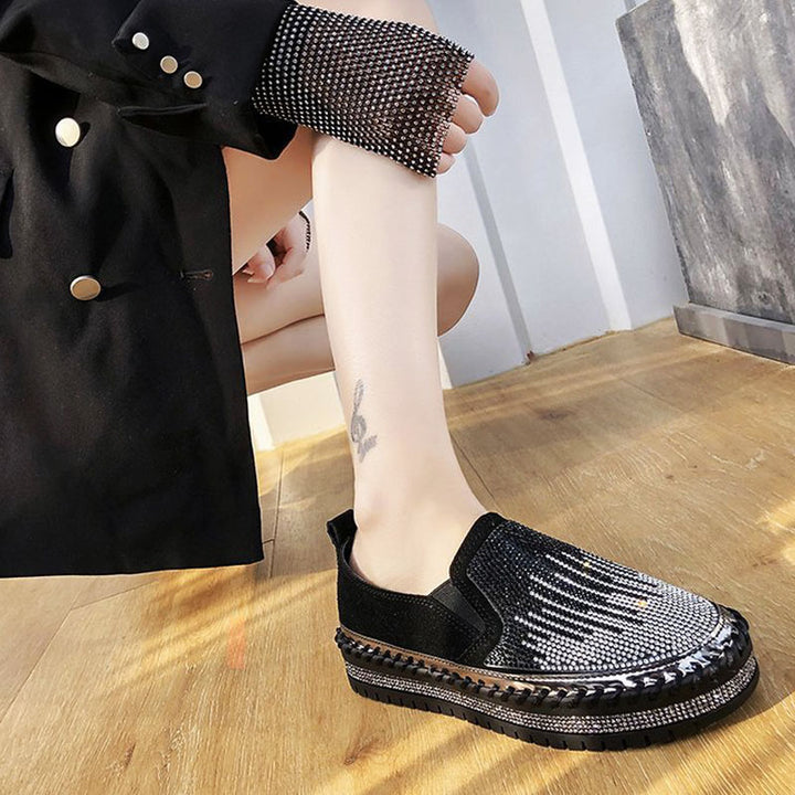 Rhinestone Platform Slip-On Sneakers