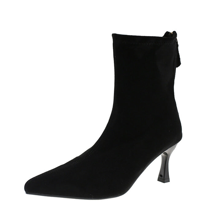 Pointed Toe Suede Ankle Boots