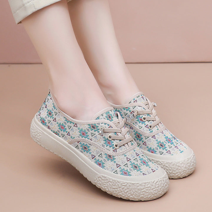 Floral Canvas Platform Sneakers